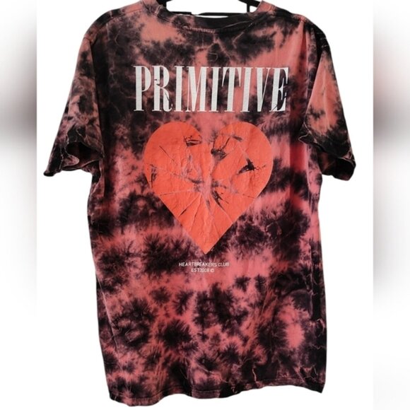 PRIMITIVE Skateboarding Heartbreakers Club Tye Dye Short Sleeve Top Size Medium - Picture 2 of 5